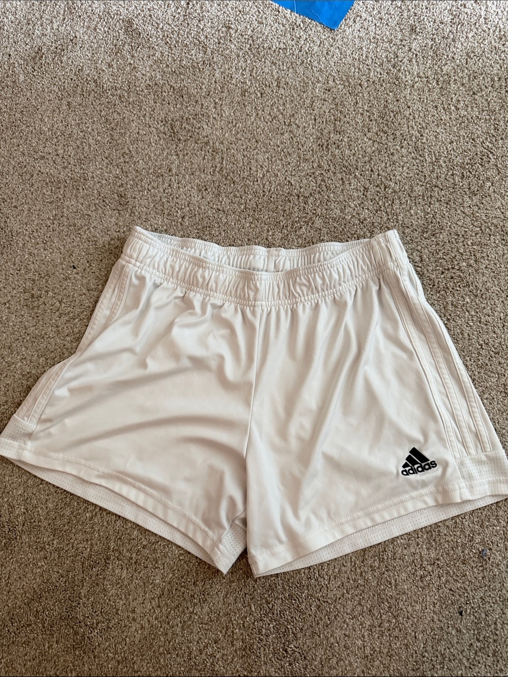 adidas Women's White soccer Athletic Shorts with Black Logo